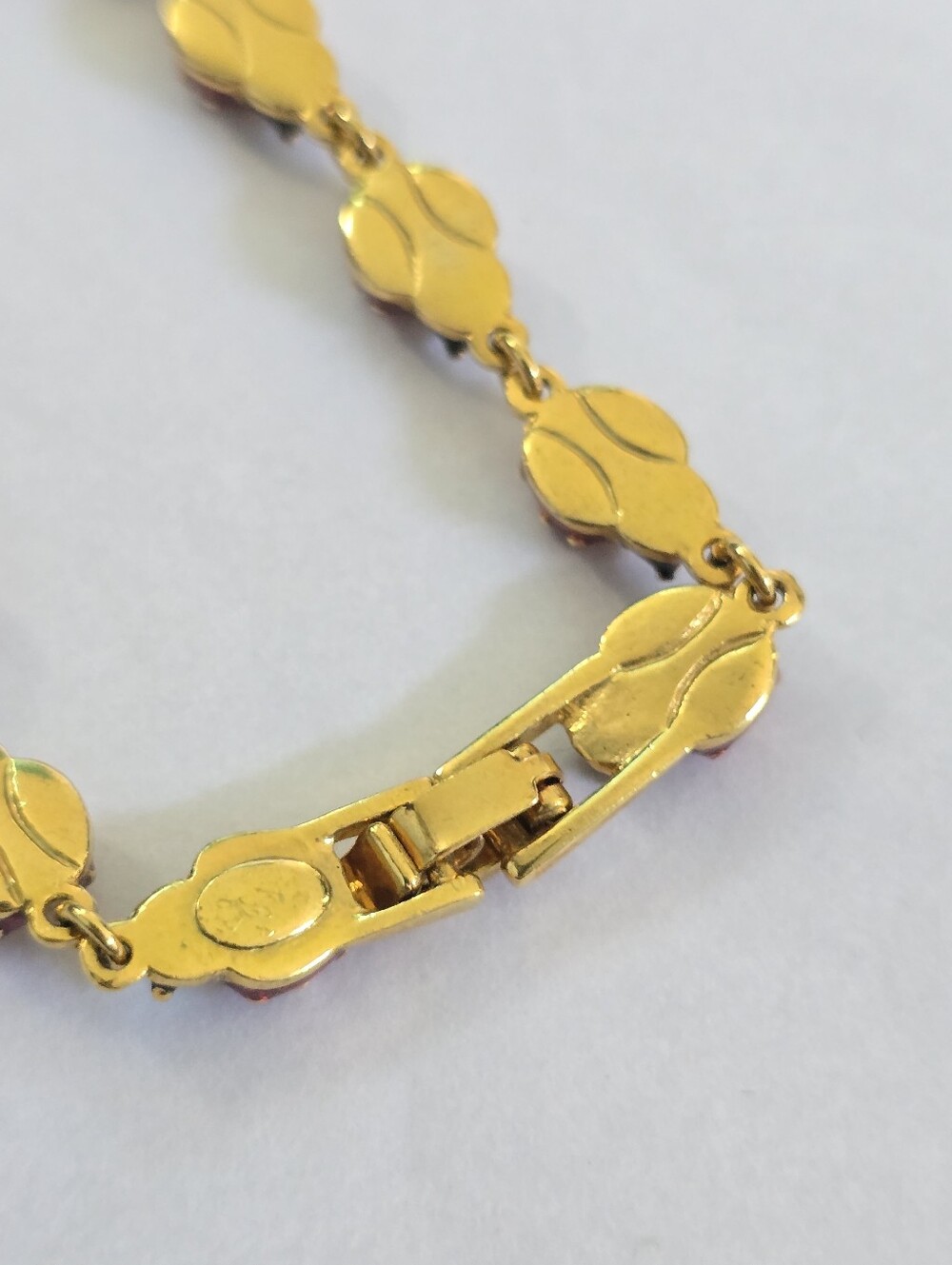 Vintage Lady Bug Enamel Tennis Bracelet Red And Gold Bug Link - Picture 7 of 7